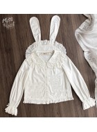 Miss Point Plaid Petal Rabbit Blouse(Reservation/Full Payment Without Shipping)